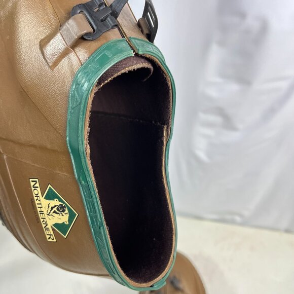 NEW Northerner 2 Buckle Hi-Chore Overshoe - Men 12 Brown Rubber Waterproof 41801 - Picture 8 of 15